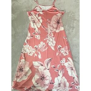 Pink Floral Spaghetti Strap Maxi Slip Dress Plus Size 3XL V-Neck NWOT